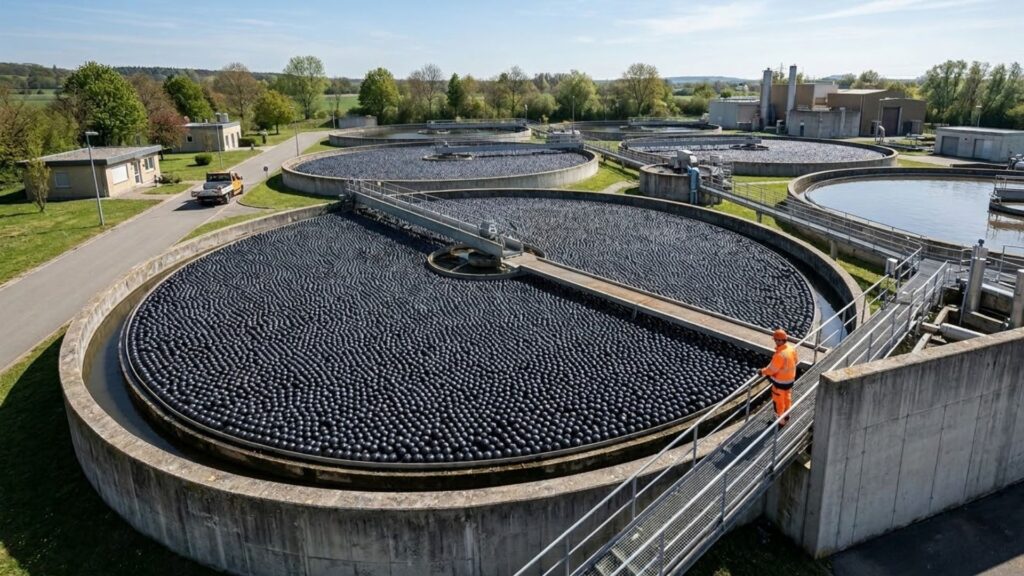 Klärbecken Abdeckung Kugeln Euro Matic